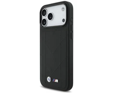 Dėklas BMW M Quilted Logo MagSafe skirtas Apple iPhone 17 Pro Max juodos spalvos
