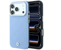 Dėklas BMW Sign Deboss Quilted Metal Logo MagSafe do iPhone 18 Pro Max / 17 Pro Max mėlyna