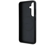 Dėklas DKNY odinis languotas raštas MagSafe Samsung Galaxy S25 taupe