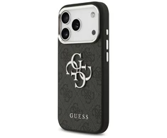 Dėklas GUESS case for IPHONE 17 Pro Max GUHCP17XP4G4SMCK (PU W/ Big 4G Classic Logo) sidabrinis juodas