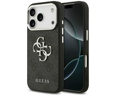 Dėklas GUESS case for IPHONE 17 Pro Max GUHCP17XP4G4SMCK (PU W/ Big 4G Classic Logo) sidabrinis juodas