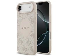 Dėklas Guess 4G Circle Classic Logo MagSafe skirtas Apple iPhone Air rožinės spalvos