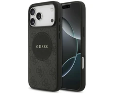 Dėklas Guess 4G Circle Classic Logo MagSafe skirtas Apple iPhone 17 Pro Max juodos spalvos