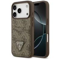 Dėklas Guess 4G Double Card Triangle do iPhone 18 Pro / 17 Pro ruda