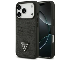 Dėklas Guess 4G Double Card Triangle, skirtas iPhone 18 Pro / 17 Pro, juodas