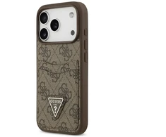Dėklas Guess 4G Double Card Triangle do iPhone 18 Pro / 17 Pro ruda