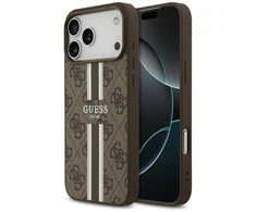 GUESS dėklas, skirtas IPHONE 17 Pro Max, suderinamas su MagSafe GUHMP17XP4RPSW (4G spausdintos juostelės), rudas