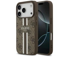 GUESS dėklas, skirtas IPHONE 17 Pro, suderinamas su MagSafe GUHMP17LP4RPSW (4G spausdintos juostelės), rudas
