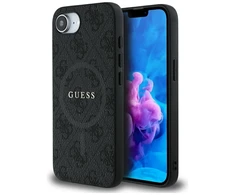 GUESS dėklas skirtas Apple iPhone 16e (SE 4 2025) suderinamas su MagSafe GUHMPSE4G4GFRK (PU 4G Ring Classic Logo) juodos spalvos