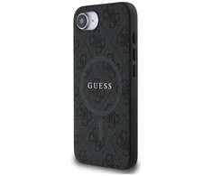 GUESS dėklas skirtas Apple iPhone 16e (SE 4 2025) suderinamas su MagSafe GUHMPSE4G4GFRK (PU 4G Ring Classic Logo) juodos spalvos
