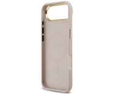 Original dėklas GUESS 4G Strass Logo & Big Strap Metal Mygtukai MagSafe skirtas Apple iPhone 17 Air pink