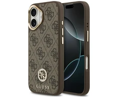 GUESS dėklas, skirtas IPHONE 17, suderinamas su MagSafe GUHMP17SP4GRMDEW (PU su 4G Strass logotipu), ruda