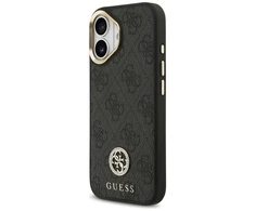 GUESS dėklas, skirtas IPHONE 17, suderinamas su MagSafe GUHMP17SP4GRMDEK (PU W/ 4G Strass Logo) juodas