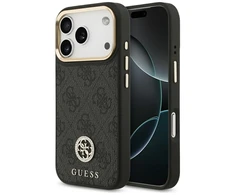 GUESS dėklas, skirtas IPHONE 17 Pro, suderinamas su MagSafe GUHMP17LP4GRMDEK (PU W/ 4G Strass Logo) juodas
