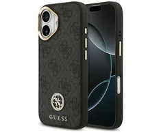 GUESS dėklas, skirtas IPHONE 17, suderinamas su MagSafe GUHMP17SP4GRMDEK (PU W/ 4G Strass Logo) juodas