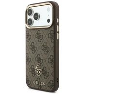 Dėklas Guess 4G su portfelem Magsafe do iPhone 18 Pro / 17 Pro ruda