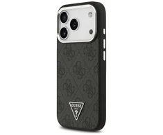 „Guess 4G“ trikampio logotipo „MagSafe“ dėklas Apple iPhone 17 Pro juodas