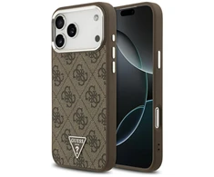 GUESS dėklas, skirtas IPHONE 17 Pro Max, suderinamas su MagSafe GUHMP17XP4TSRCMW (PU 4G su trikampio logotipu SL), ruda