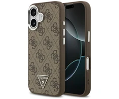 GUESS dėklas, skirtas IPHONE 17, suderinamas su „MagSafe“ GUHMP17SP4TSRCMW (PU 4G su trikampio logotipu SL), ruda