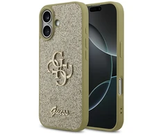 Dėklas Guess Fixed Glitter Big 4G skirtas Apple iPhone 17 aukso spalvos