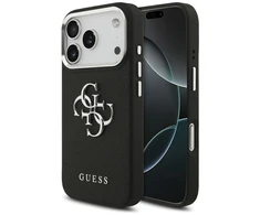 Guess Grained Big 4G Classic Logo - dėklas skirtas Apple iPhone 17 Pro juodas