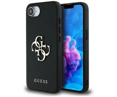 GUESS dėklas skirtas Apple iPhone 16e (SE 4 2025) GUHCPSE4PGT4MBK (PU Grained Big 4G and Classic) juodos spalvos