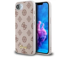 Guess Peony Script logotipas MagSafe iPhone 16e dėklas – rudas