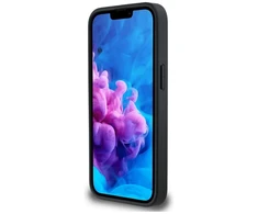 Karl Lagerfeld iPhone 16e dėklas su fiksuotais blizgučiais ir metaliniais smeigtukais – Juodas