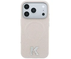 Dėklas Karl Lagerfeld Grained Embossed Ring &amp; Kameo Logo MagSafe Case for iPhone 18 Pro / 17 Pro - rusvai gelsvas