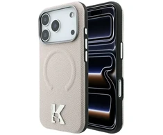 Dėklas Karl Lagerfeld Grained Embossed Ring &amp; Kameo Logo MagSafe Case for iPhone 18 Pro / 17 Pro - rusvai gelsvas