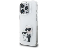 Karl Lagerfeld IML Aquarelle Karl &amp; Choupette &amp; Logo iPhone 16 Pro dėklas - Baltas