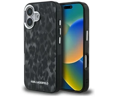 „Karl Lagerfeld IML“ leopardo rašto „MagSafe“ dėklas, skirtas „iPhone 16“ – Juodas