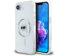 Karl Lagerfeld IML metalinis Karl Head MagSafe dėklas iPhone 16e Baltas