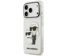 Dėklas Case Karl Lagerfeld IML NFT Glitter Karl&amp;Choupette for iPhone 18 Pro / 17 Pro transparent