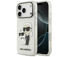 Dėklas Case Karl Lagerfeld IML NFT Glitter Karl&amp;Choupette for iPhone 18 Pro / 17 Pro transparent