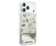 Karl Lagerfeld Liquid Glitter Beach &amp; Sand dėklas, skirtas iPhone 17 Pro Max / 18 Pro Max - rusvai gelsvas