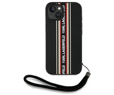 Dėklas Karl Lagerfeld Saffiano Athleisure Stripes Cord skirtas Apple iPhone 15 red