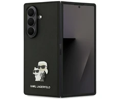 Karl Lagerfeld PU Saffiano Karl and Choupette dėklas skirtas Samsung Galaxy Z Fold 7 juodos spalvos