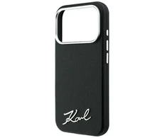 Dėklas Karl Lagerfeld Saffiano Small Script Metal Logo MagSafe Case for iPhone 17 Pro Max / 18 Pro Max - Juodas