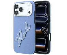 Dėklas Karl Lagerfeld Smooth Big Resin Signature Logo do iPhone 18 Pro Max / 17 Pro Max mėlyna
