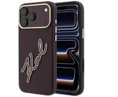Dėklas Karl Lagerfeld Smooth Big Resin Signature Logo do iPhone 18 Pro Max / 17 Pro Max bordo spalvos