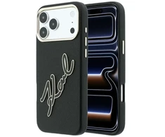 Dėklas Karl Lagerfeld Smooth Big Resin Signature Logo Case for iPhone 18 Pro Max / 17 Pro Max - Juodas