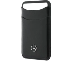 Dėklas Mercedes Grilis Pattern and Card Wallet Leather MagSafe, skirtas iPhone 18 Pro / 17 Pro, juodas