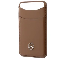 Dėklas Mercedes Grilis Pattern & Card Wallet Leather MagSafe, skirtas iPhone 18 Pro Max/17 Pro Max, kupranugario spalvos