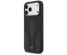 Dėklas Mercedes Leather The Move MagSafe skirtas Apple iPhone 17 Pro Max juodos spalvos