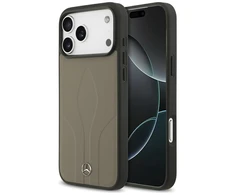 Dėklas Mercedes Leather The Move MagSafe skirtas Apple iPhone 17 Pro Max taupe