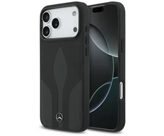 Dėklas Mercedes Leather The Move MagSafe skirtas Apple iPhone 17 Pro Max juodos spalvos