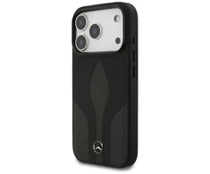 Dėklas Mercedes Leather The Move MagSafe skirtas Apple iPhone 17 Pro juodos spalvos