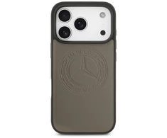 Dėklas Mercedes Leather Vintage Logo MagSafe Apple iPhone 17 Pro taupe