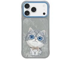 NIMMY dėklas BIG EYED PET 2.0 Cat, skirtas IPHONE 17 pilka